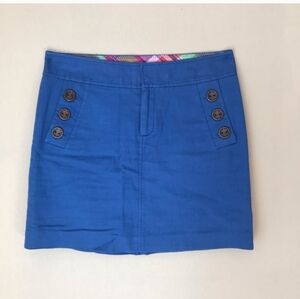 Lilly Pulitzer blue mini skirt size 2 with pockets